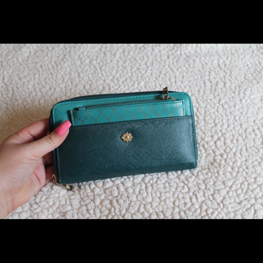 Turquoise and Gold Wallet